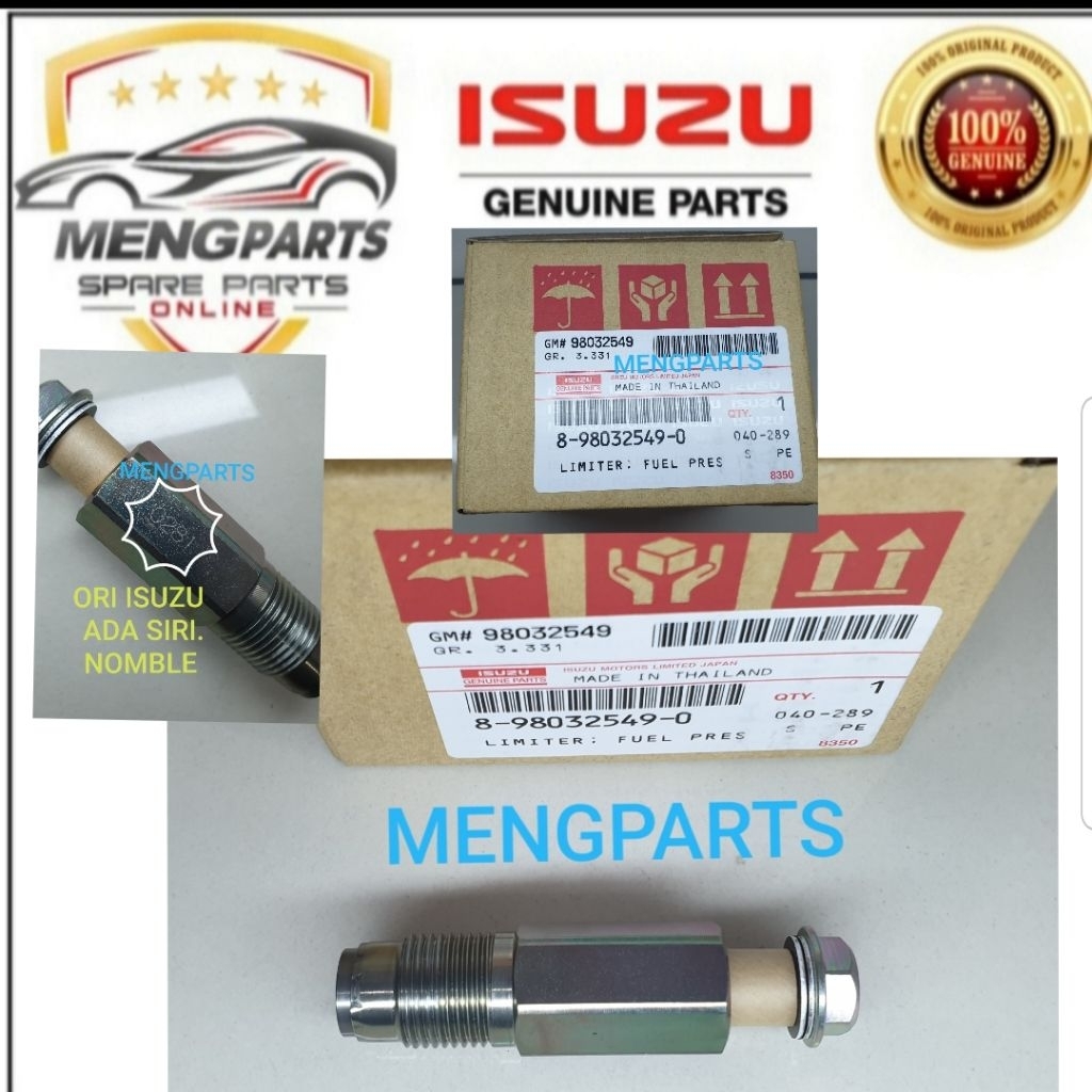 ISUZU D MAX 4JK1 4JJ1 TRITON 4D56U NAVARA D40 & D23 YD25 FUEL PRESSURE RETURN VALVE FUEL RAIL 8-9803
