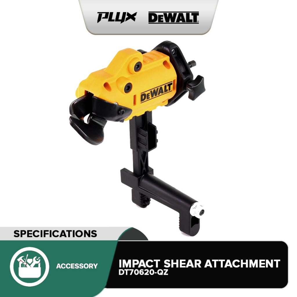 DEWALT DT70620-QZ 18GA สิ่งที่แนบมาเฉือนกระแทก 1/4" ก้านหกเหลี่ยม หัวหมุน 360 องศา (DT70620, DWZRIR)