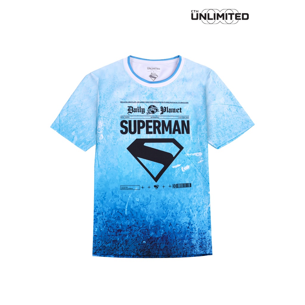 CTH ไม่จํากัดผู้ชาย DC Superman ภาพยนตร์ Baju Jersey Lelaki Lengan Pendek โพลีเอสเตอร์ Lycra Full พิ