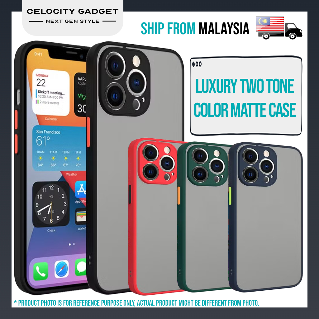 IP 14ProMax 14Pro 14Plus 14 13ProMax 13Pro 13 13Mini Two Tone Color Matte Case