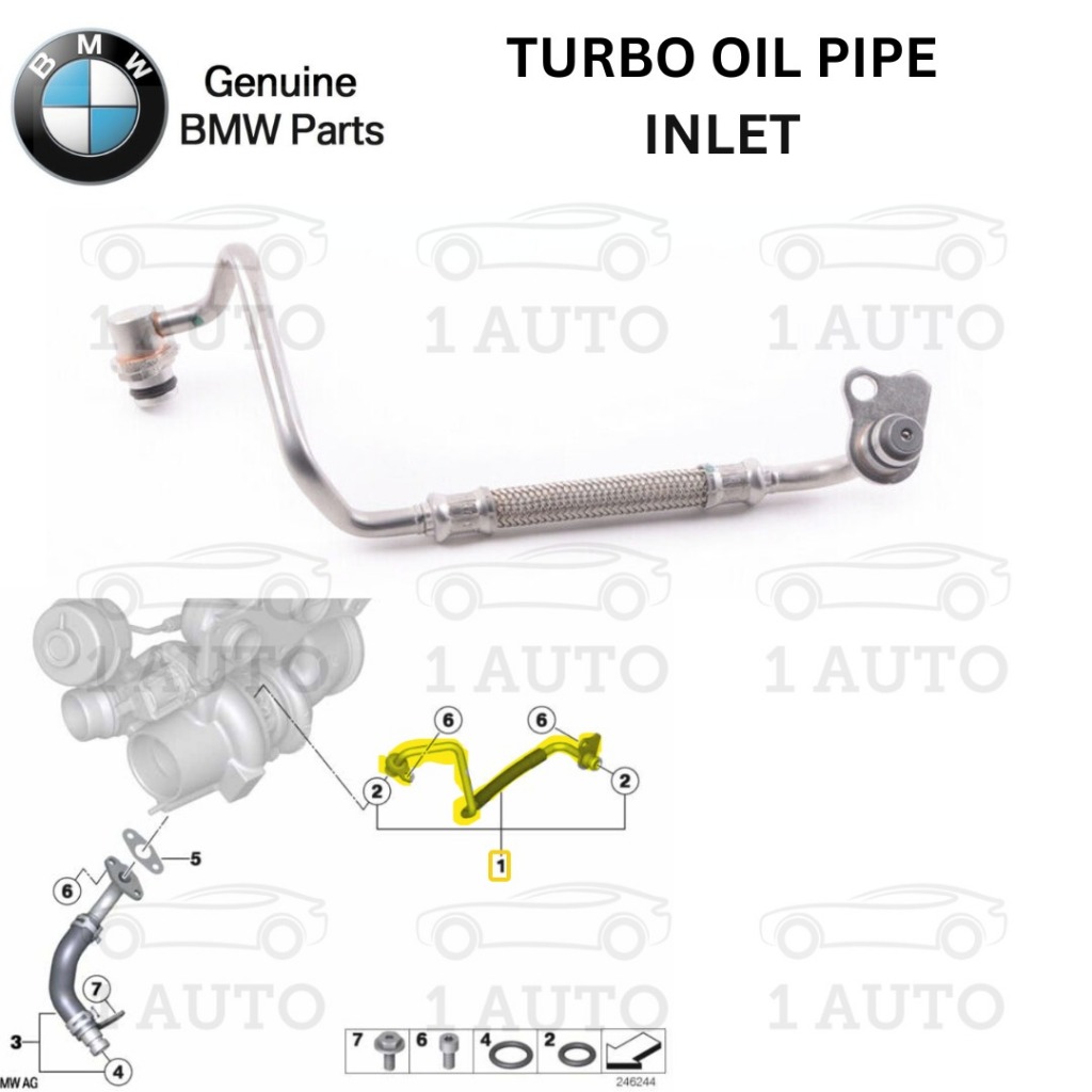 BMW PARTS TURBO น้ํามัน INLET PIPE BMW N20 ENGINE F30 F34GT F10 E84 F25 F15 Z4 E89