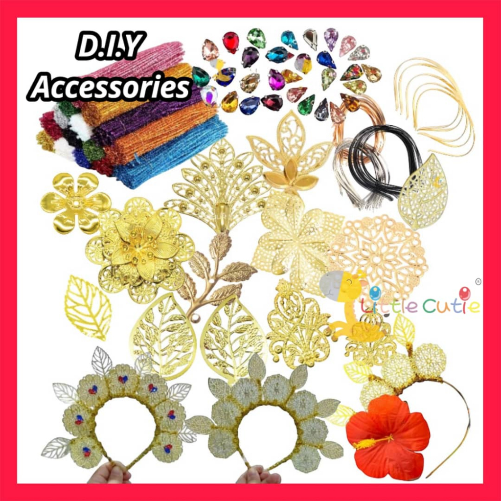 PAH Doh4 Gold 50 ชิ้น/เซ็ต DIY Openwork Iron, Filigree โลหะหัตถกรรมเครื่องประดับสําหรับประตู Cek Bun