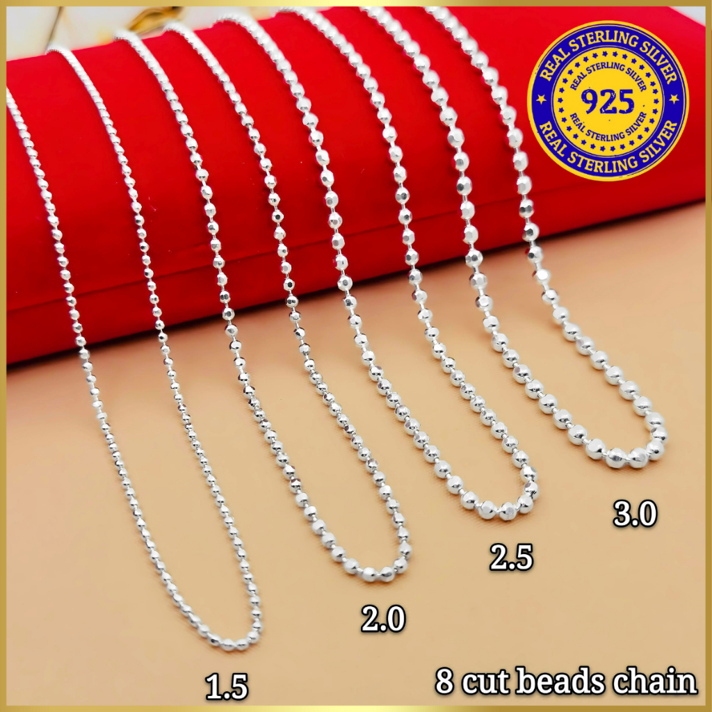 JV 100% 925 เงิน 8 สร้อยคอตัดเพชร 925 เงินเงิน