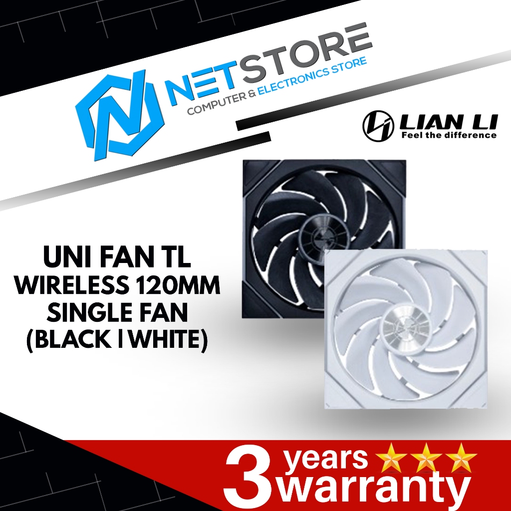 LIAN LI UNI FAN TL WIRELESS 120MM SINGLE FAN - (ขาวดํา)