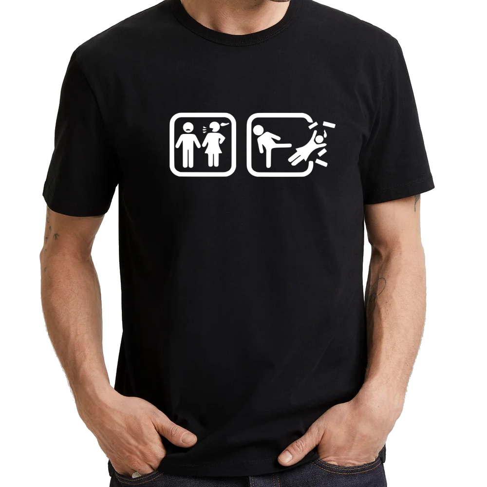 PROBLEM SOLVED ภรรยาแฟน Nagging Kick Her Out (2XS TO 7XL) สนุกตลกสโลแกน Statement UNISEX เสื้อยืด