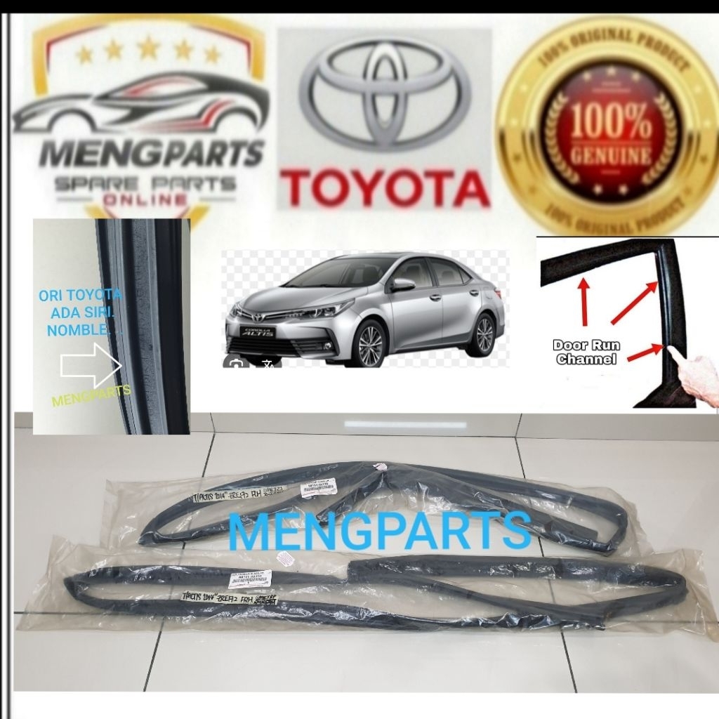 TOYOTA ALTIS ZRE171 ZRE172 ZRE173 ด้านหน้ากระจก RUN CHANNEL 68141-02350 68151-02340