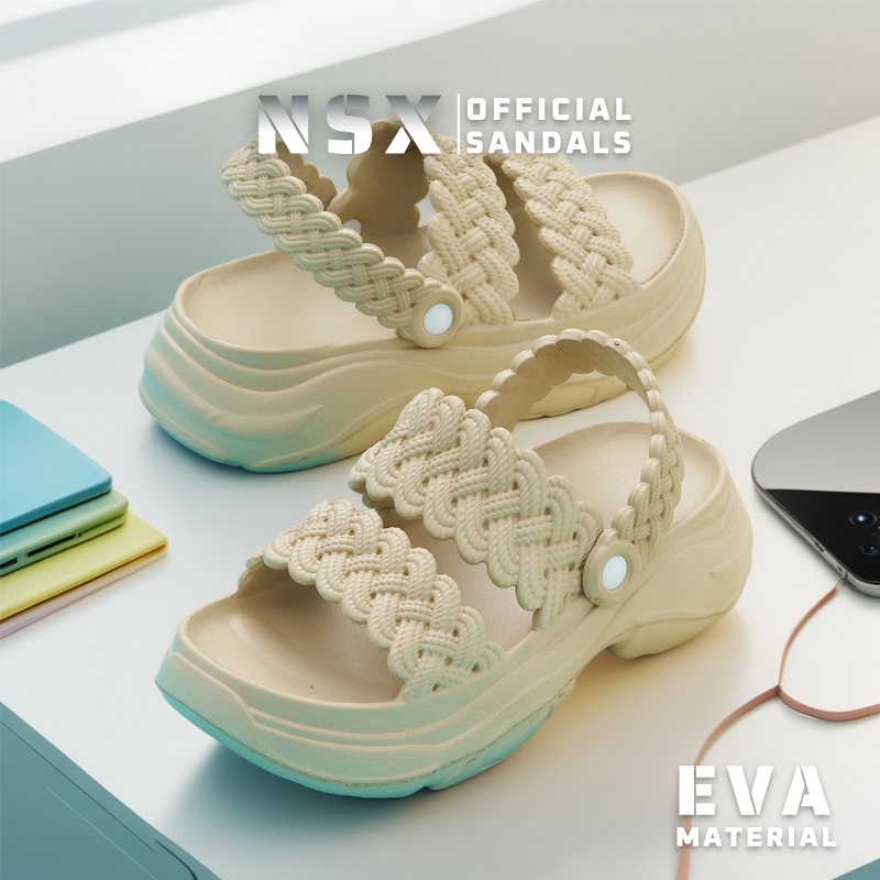 NSX 2025 ใหม่รองเท้าแตะเพิ่มความสูงของผู้หญิงลื่นในร่ม อีวา รองเท้าแตะกลางแจ้ง