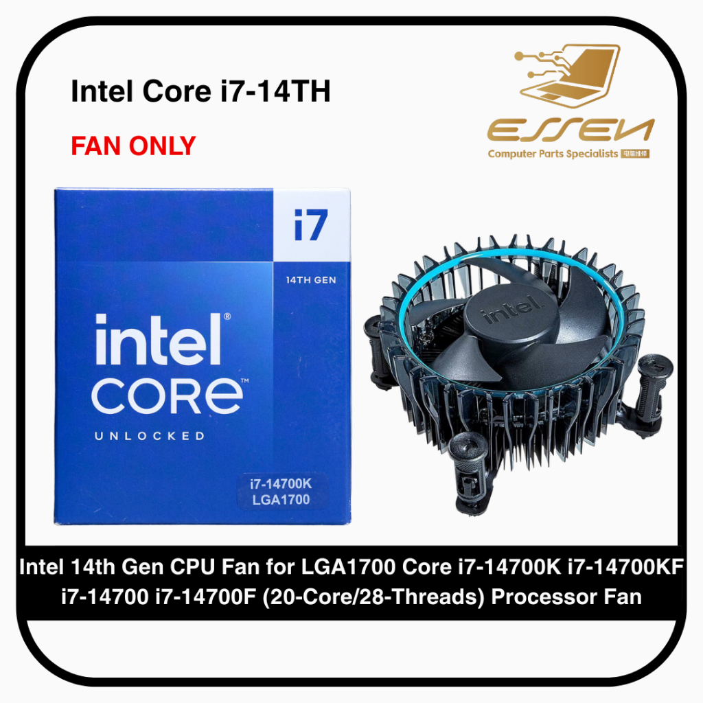 Intel 14th Gen CPU พัดลมสําหรับ LGA1700 Core i7-14700K i7-14700KF i7-14700 i7-14700F (20-Core/28-Thr