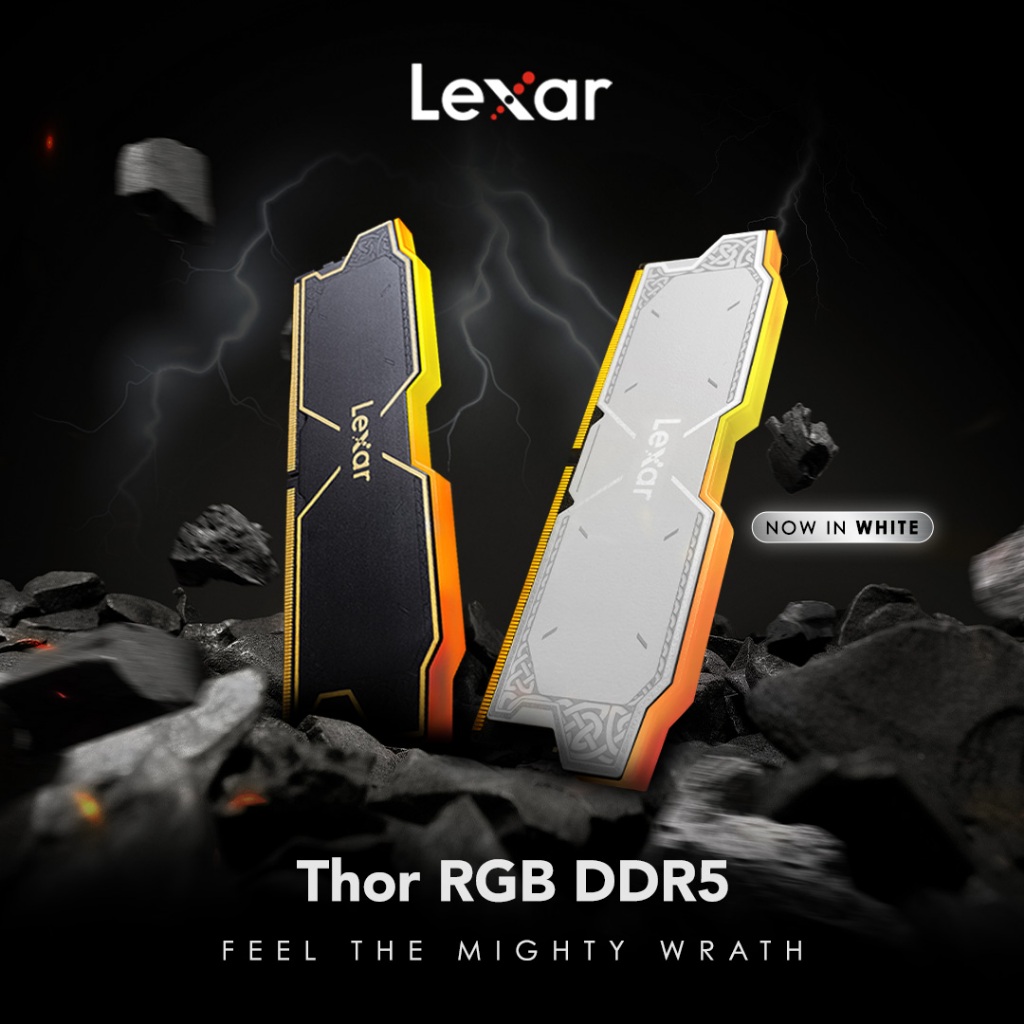 Lexar THOR RGB - [ 32GB (2x16GB) ] 6000MHz DDR5 CL38 Memory Kit [ BLACK / WHITE ]