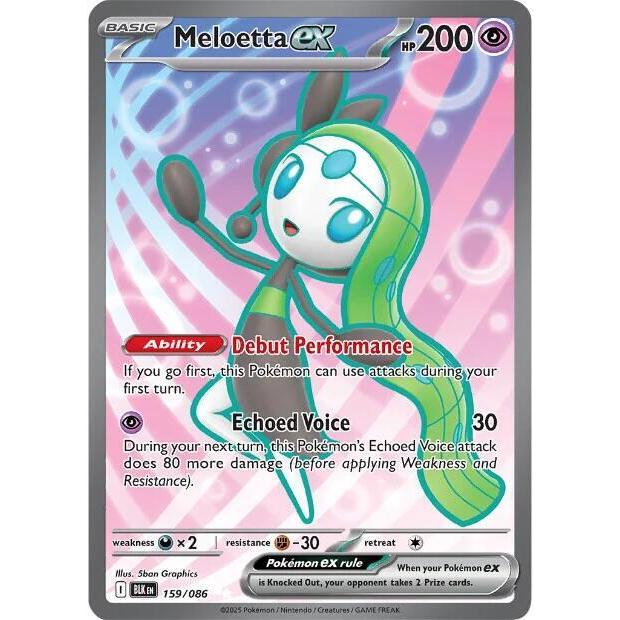 กล่องเทรนเนอร์ Pokemon elite ETB SR Melocetta ex - 159/086 - SV: Black Bolt White Flare English