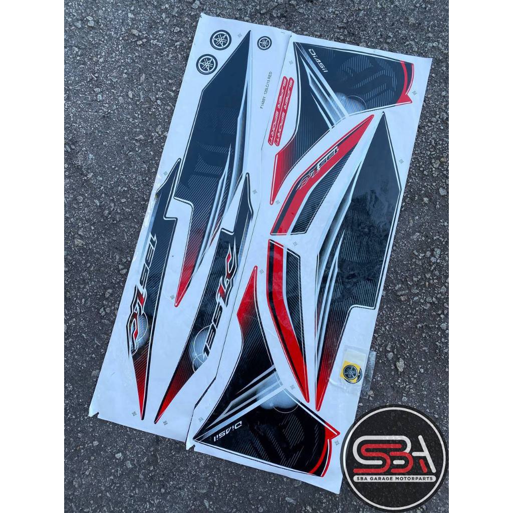 สติ๊กเกอร์ STRIPE BODY SET COVERSET LC LC135 V4 RED MERAH NO 15 MORITAKA YAMAHA
