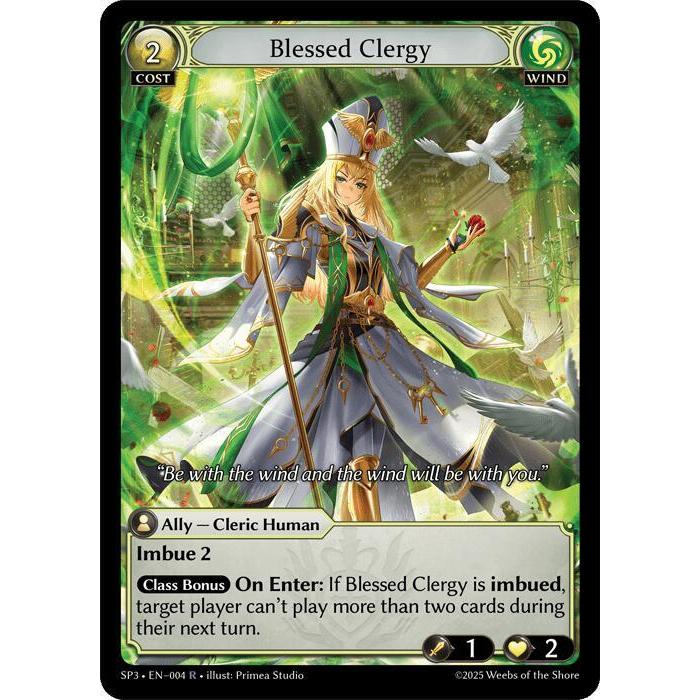 Grand Archive TCG : Blessed Clergy - Supporter Pack 3 (SP3) SP3-004 R Non Foil