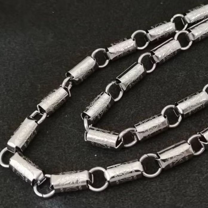 7 มม. หนาสแตนเลสหลอดสั้น Amulet สร้อยคอ L70 ซม.