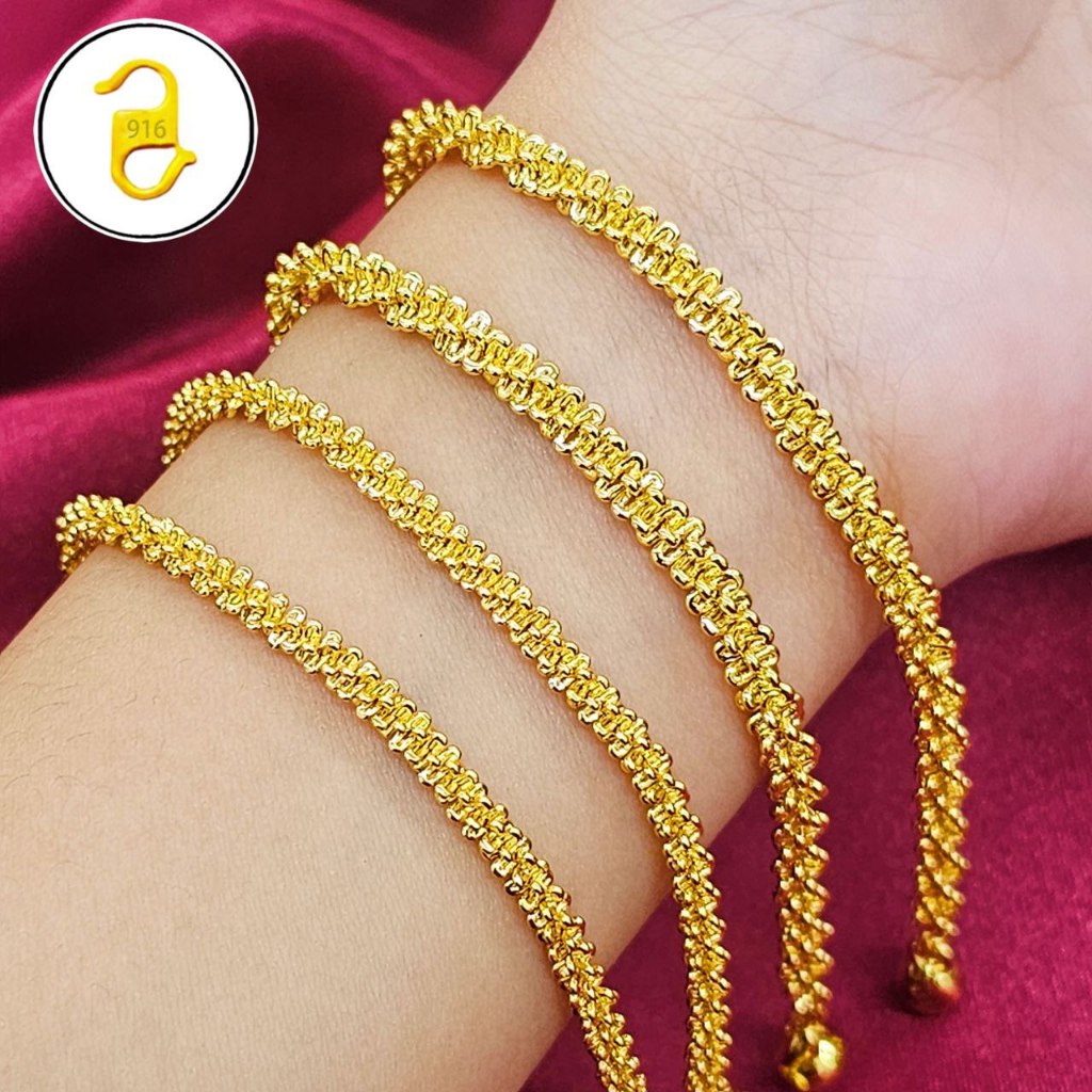 NEW Simple Bracelet Corn Gold Plated 24k Titanium Gold Bangkok Gold 2025 A16