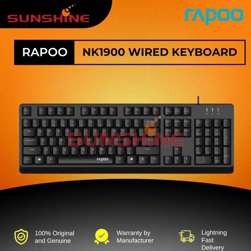RAPOO NK1900 WIRED KEYBOARD - สีดํา