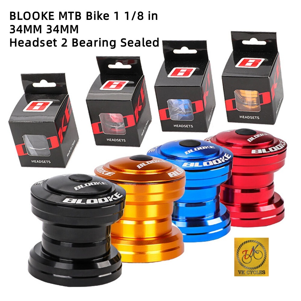 BLOOKE HEADSET 34 34 มม.1.1/8 ALLOY 2 แบริ่งปิดผนึกสําหรับเกลียวส้อม Stem MTB BICYCLES 82g - VK รอบ 