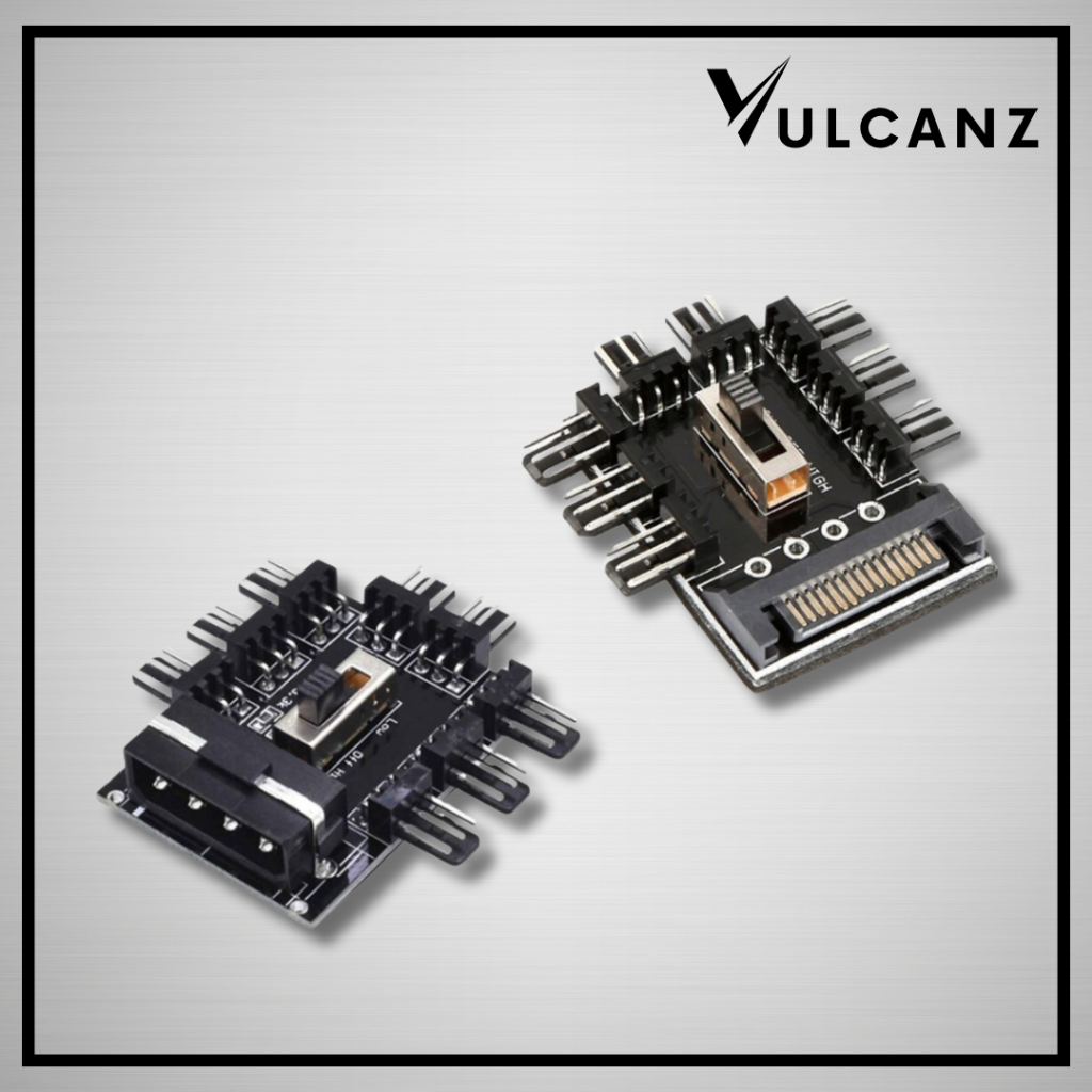 3PIN FAN SPLITTER HUB SPLITTER สําหรับคอมพิวเตอร์ตั้งโต๊ะ 12V COOLER FANS