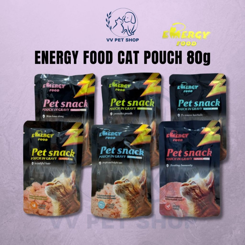 Energy Food Functional Cat Pouch in Gravy 80gx6- Makan Basah Kucing Berfungsi 80gx6