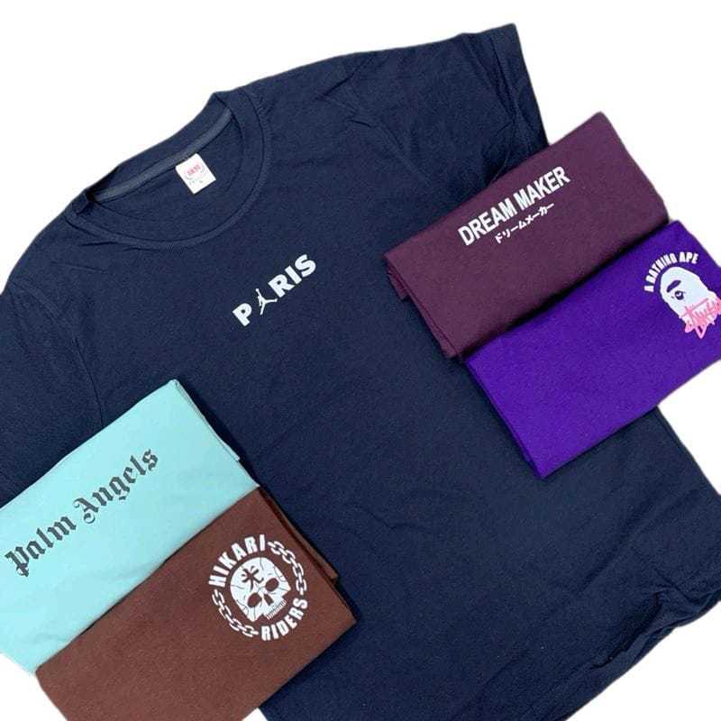 เสื้อยืด Combo 5 ชิ้นผู้ใหญ่ Unisex (S-5XL) Combo สุ่มผ้าฝ้าย 100%