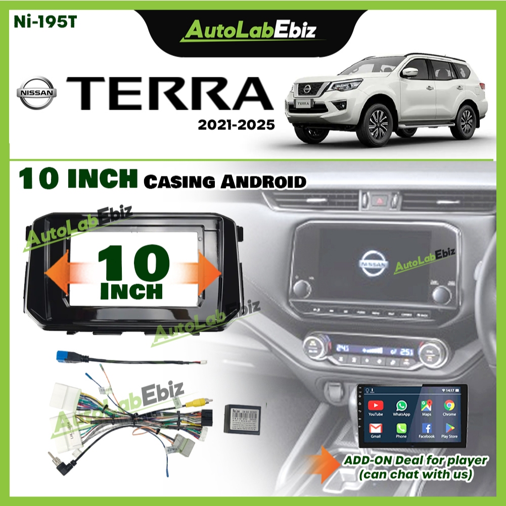 Nissan Terra 2021-2025 - ปลอก 10 นิ้ว Android พร้อมปลั๊กไฟ Canbus
