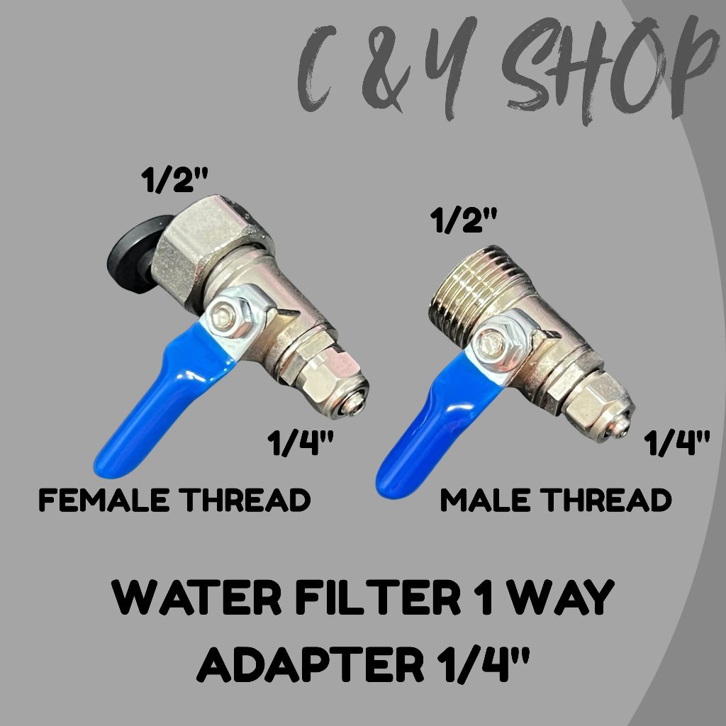 อะแดปเตอร์กรองน้ํา 1/2 ถึง 1/4 นิ้วทองเหลือง Feed Water Adapter Ball Valve Coway, Cuckoo , LG , Sk m