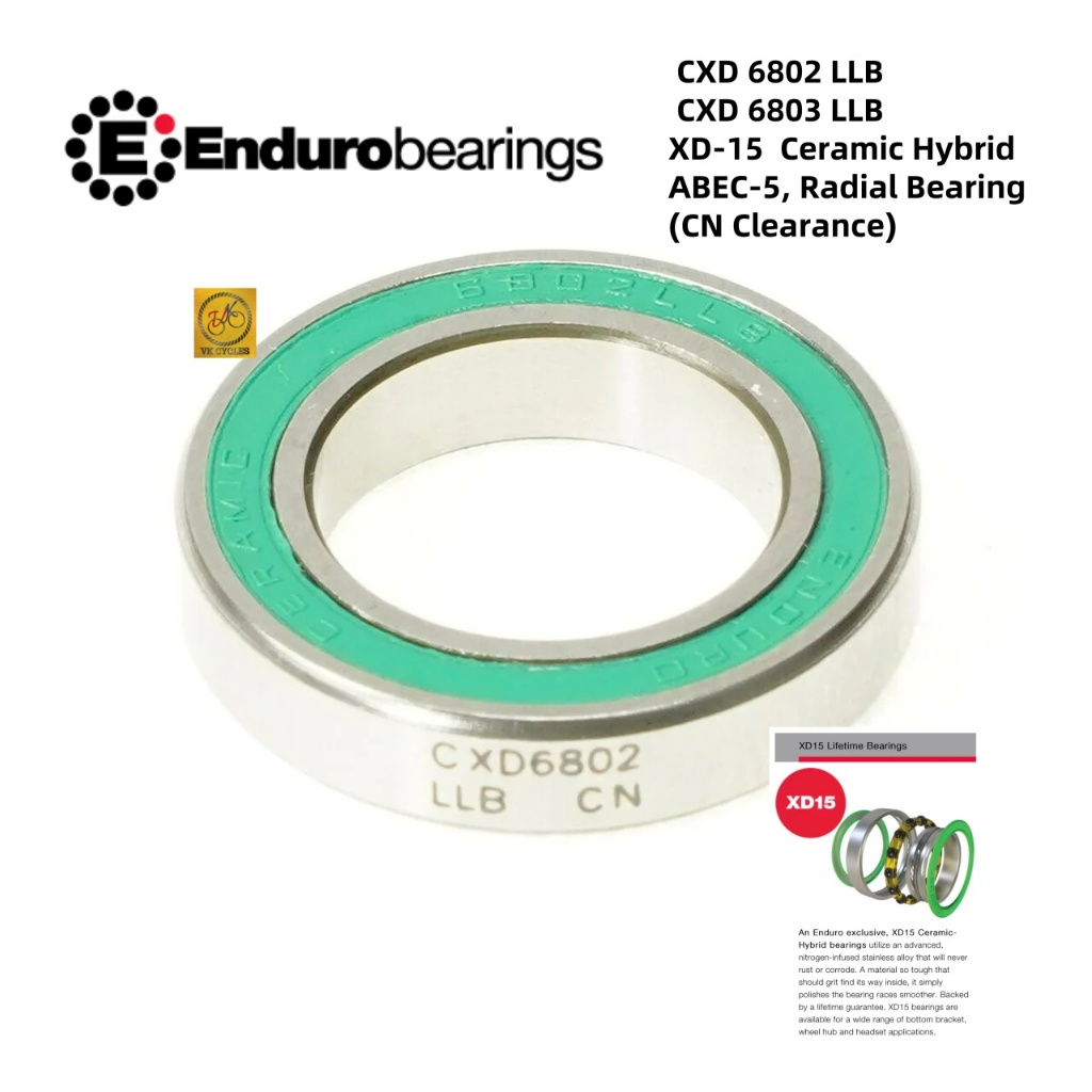 ENDURO CXD 6802 LLB / CXD 6803 LLB – XD-15 Ceramic Hybrid, ABEC-5, Radial Bearing (CN Clearance)