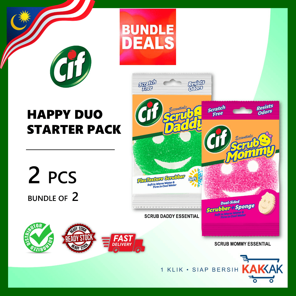 [BUNDLE DEAL] Cif Scrub Daddy & Mommy Essentials | Pakej 2 ยูนิต - Cif Scrub Daddy & Mommy Essential