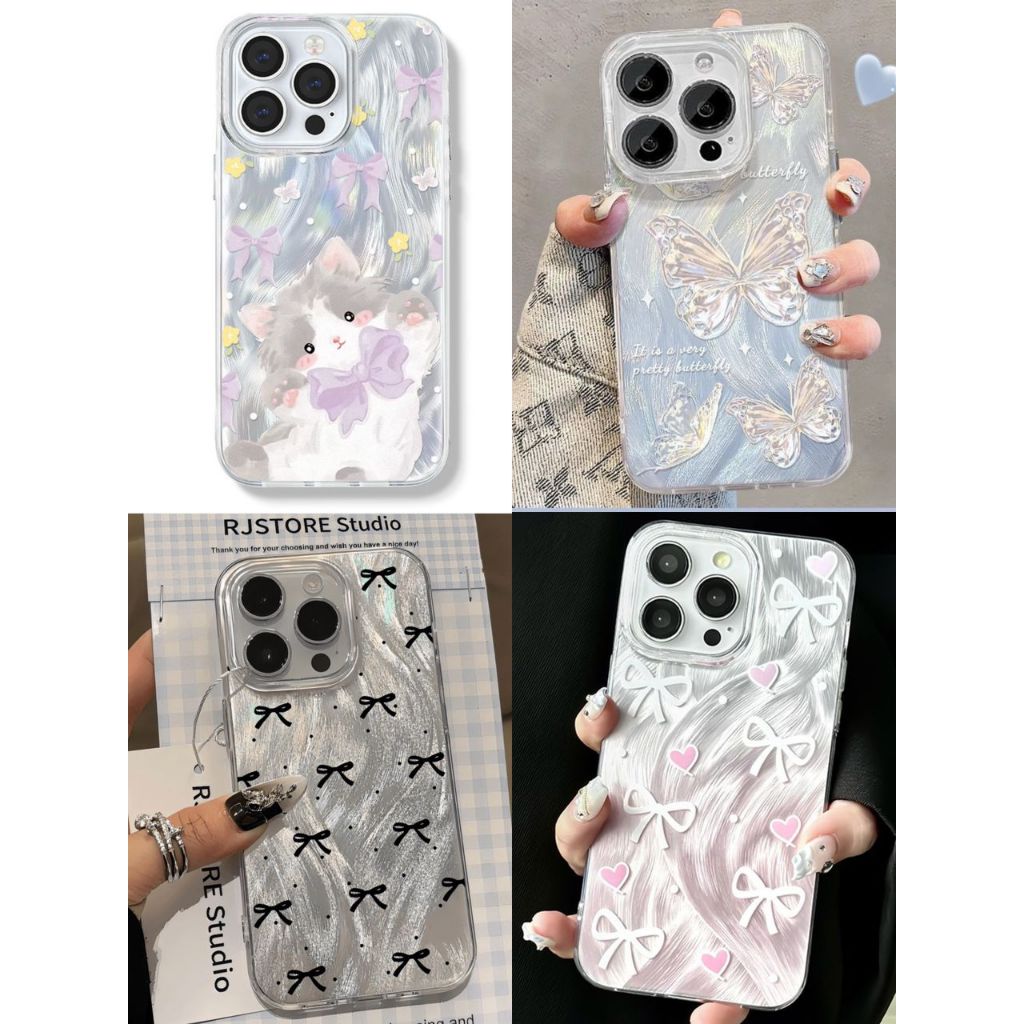 HONOR X9A X9B X9C X9C SMART X9D X7D HONOR 400 SMART HONOR 90 ริบบิ้นผีเสื้อแมวเลเซอร์เคสโทรศัพท์