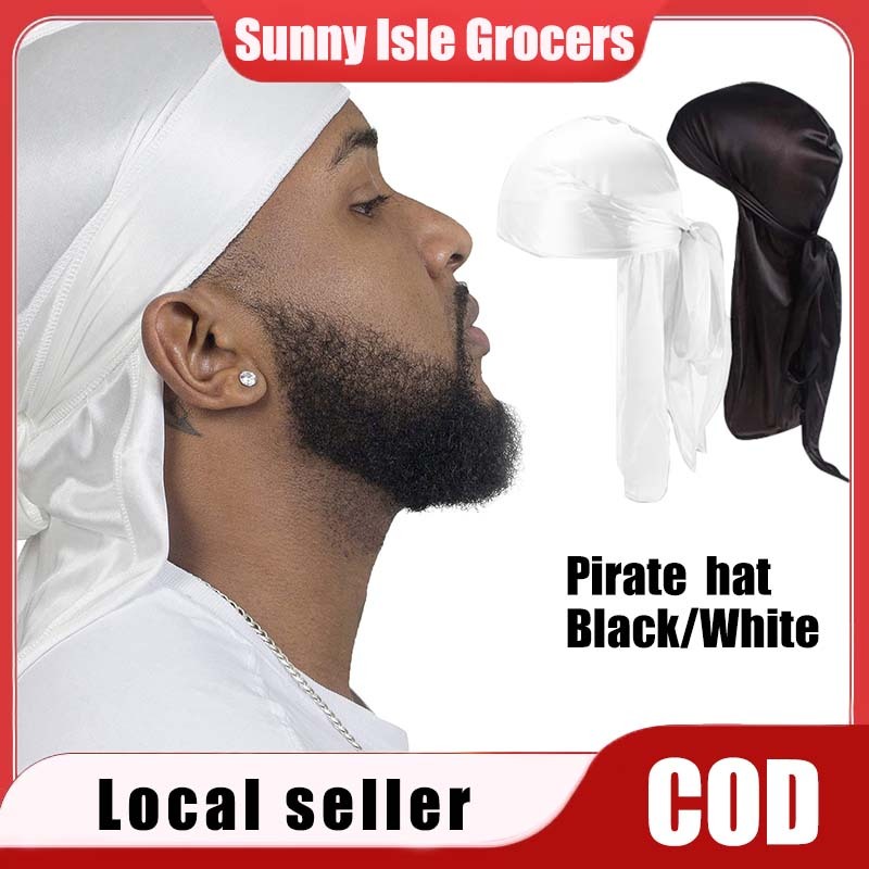 Durag Silk Pirate Bandana - ผ้าห่อผม Wave สําหรับบุรุษและสตรียาวพิเศษ​​