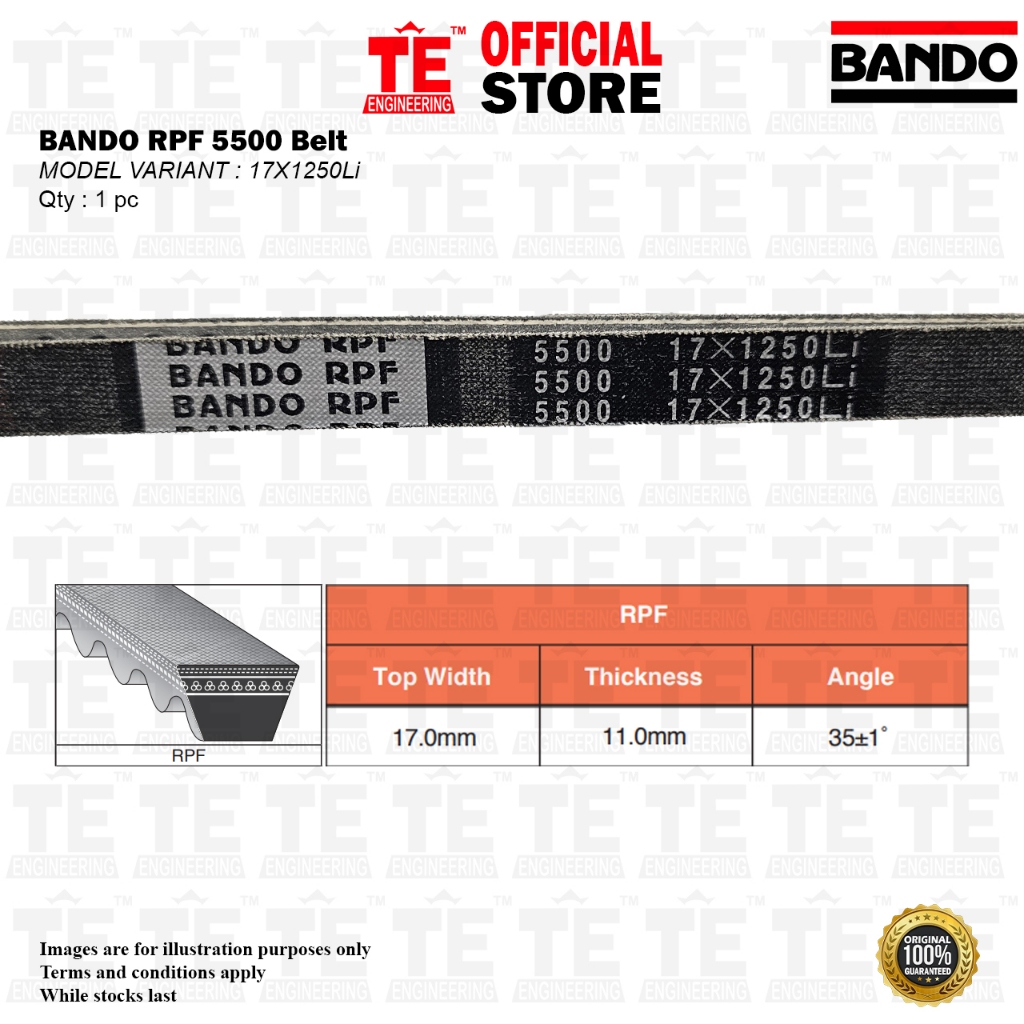 BANDO RPF 5500 17 x 1250Li สายพาน V ( RPF5500 17x1250Li )