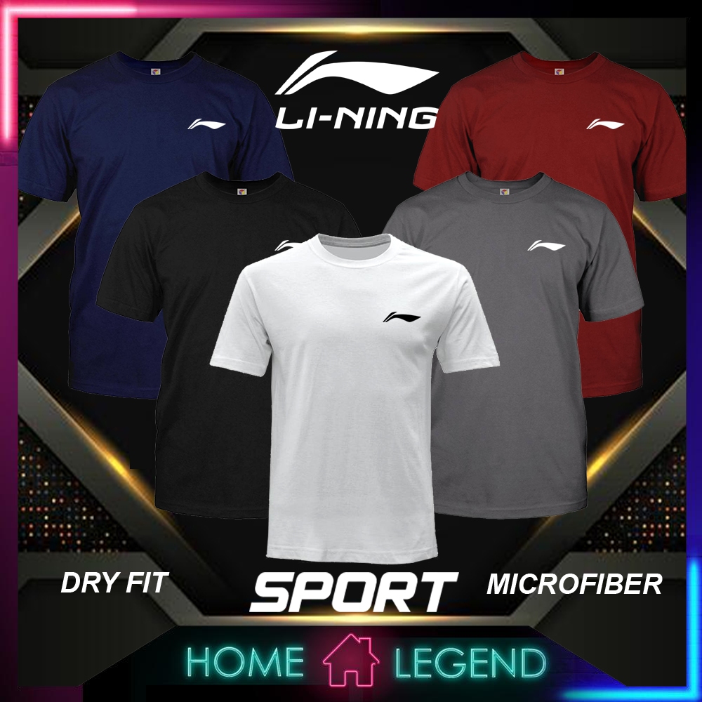 ️‍ ️‍ LINING ใหม่ไมโครไฟเบอร์ T เสื้อ Tshirt Tee กีฬารอบไมโครไฟเบอร์แห้ง Baju Unisex ผู้ชายผู้หญิง