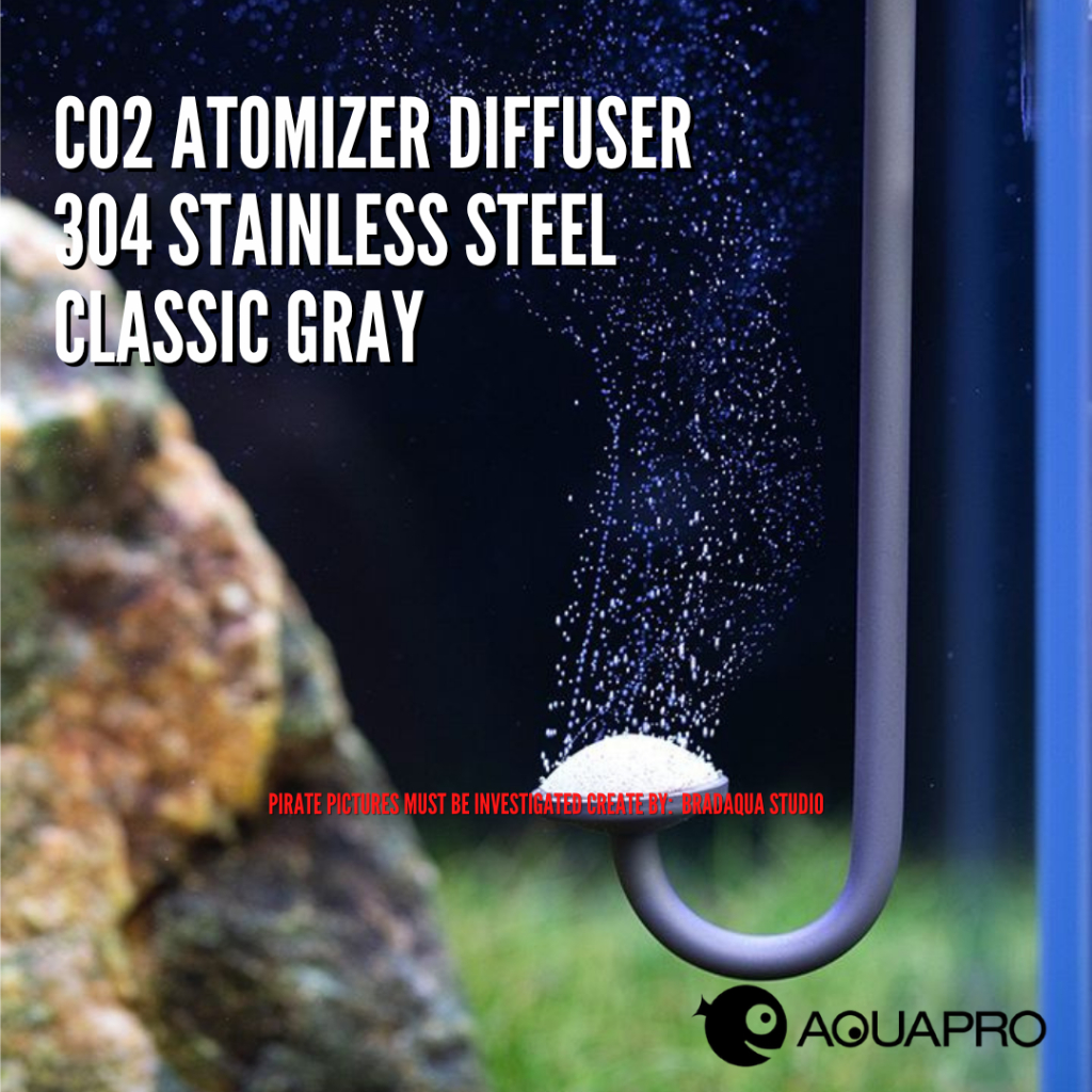 AQUAPRO CO2 Diffuser, Aquarium Stainless Steel CO2 Diffuser Atomizer with Suction Cup for Aquarium Planted Fish Tank ราคา ถูกที่สุด ดีลบีเคเค รูปภาพหลัก