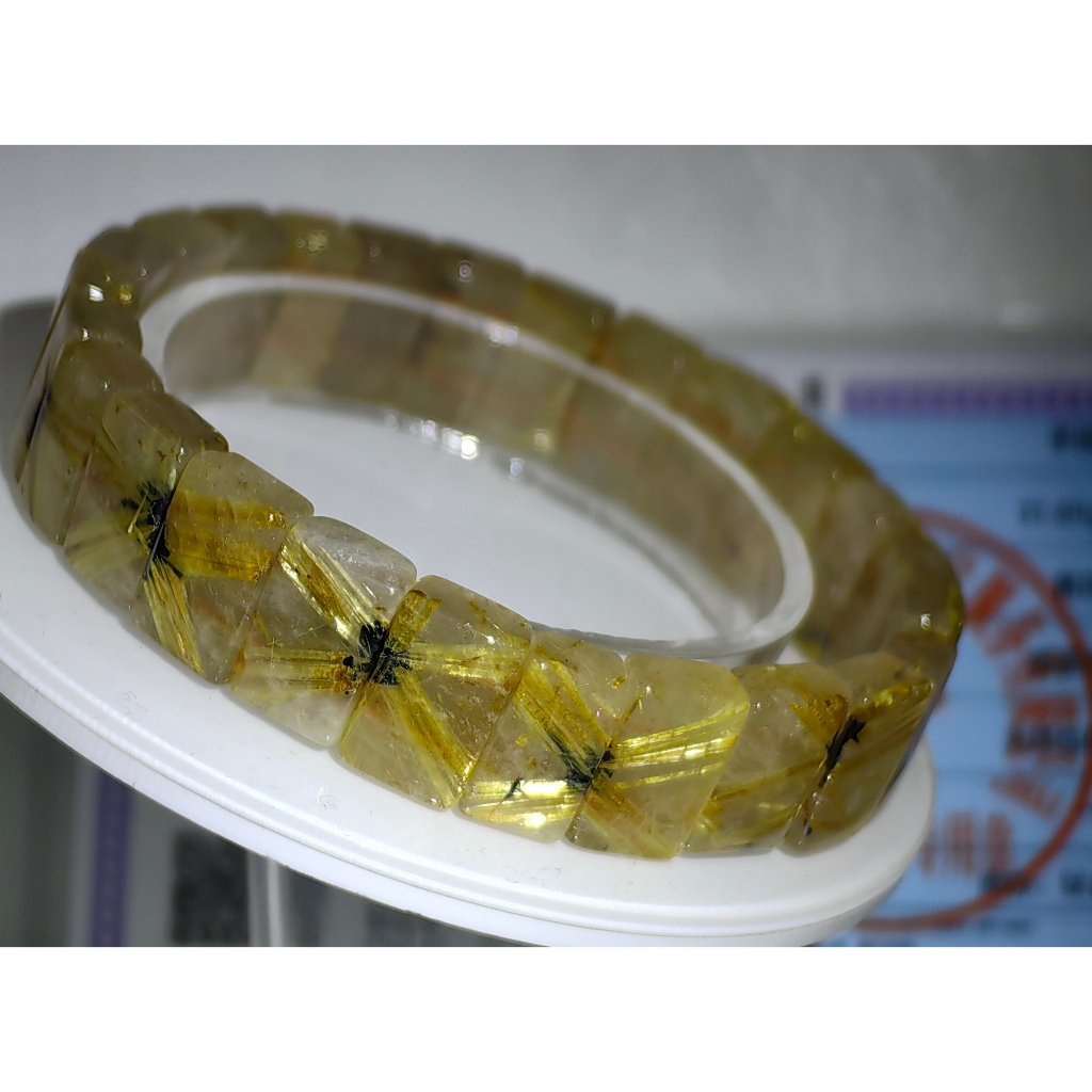 สร้อยข้อมือ Rutile ทองคริสตัลธรรมชาติ (Papan) 天然金发水手คริสตัล