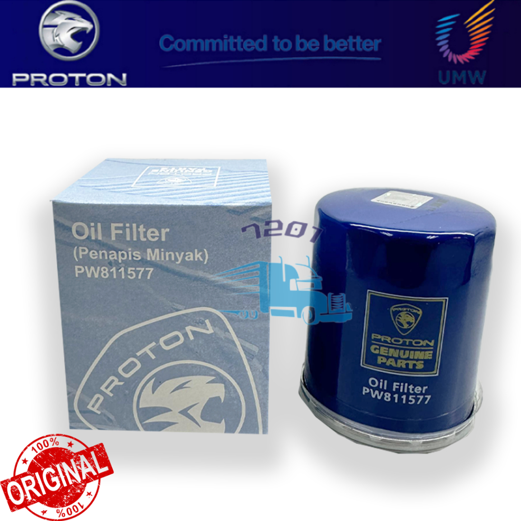 100 โปรตอน PW811577 กรองน้ํามันเครื่อง Persona, Saga, Gen2, Waja, Wira, Blm, Exora, Flx ฯลฯ
