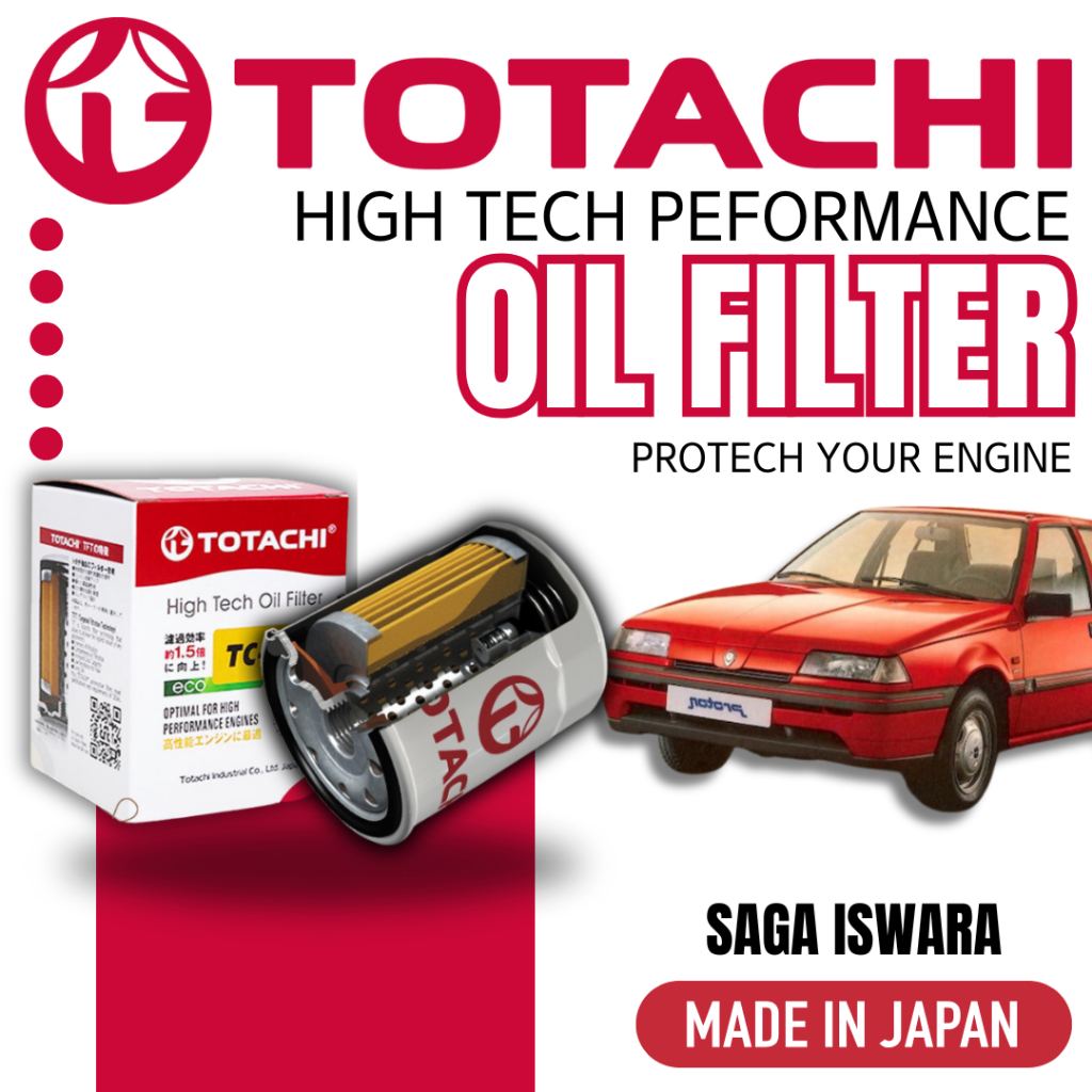 TOTACHI Japan Hight Tech Performance Oil Filter Saga Oil Filter Iswara Proton TC-1065