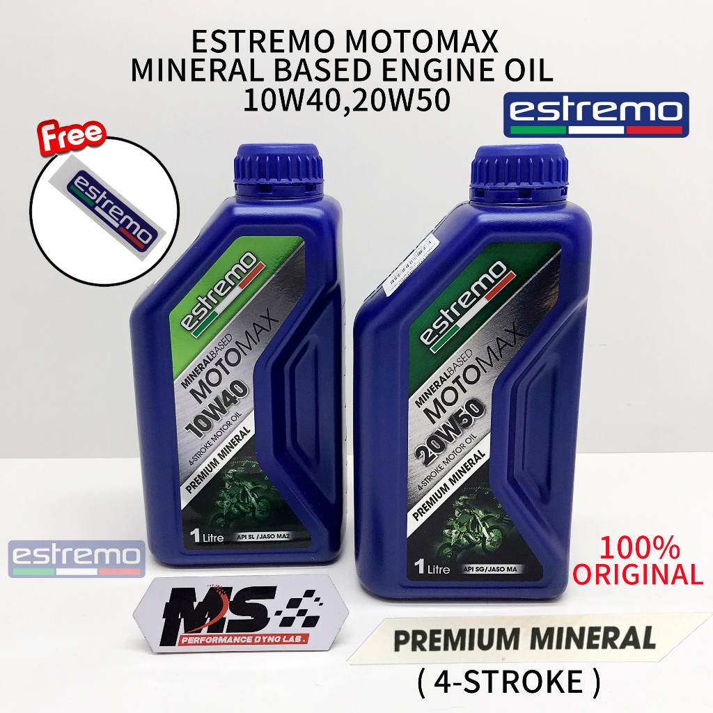 Estremo Motomax 4-Stroke น้ํามันเครื่องแร่พรีเมี่ยม 10W40,20W50