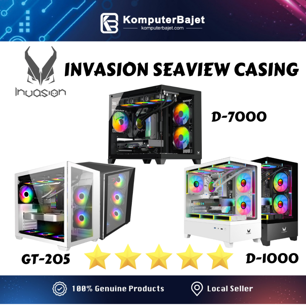 INVASION GAMING GT-205 GT-DB C8000 GT-205 ATX MATX CASING ARGB LED พัดลม PC CASING CASE