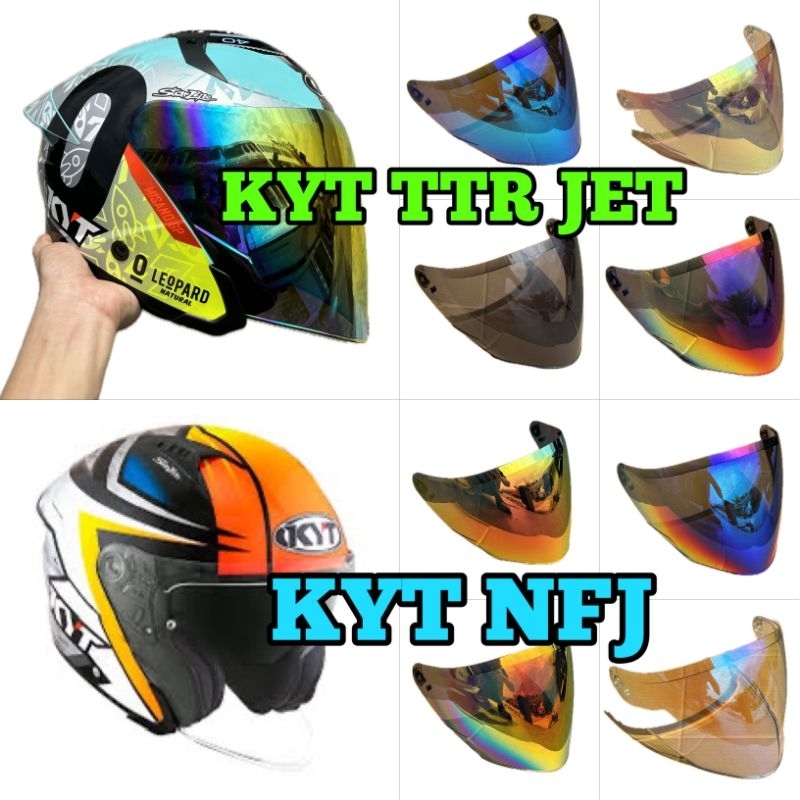 หมวกกันน็อค VISOR KYT TTR JET SIANG MALAM REVO RED BLUE CRYSTAL CLEAR RED BLUE PURPLE KYT TTR JET / 