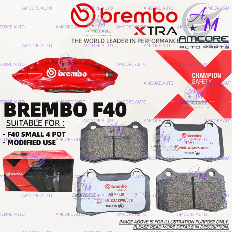 BREMBO F40 ผ้าเบรคหน้า / F40 ผ้าเบรค / F40 SMALL 4 POT CALIPER ผ้าเบรค / XTRA SPORT PERFORMANCE