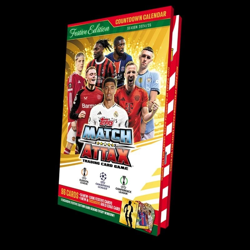 Topps Match Attax UCL 2024/25 - ปฏิทินจุติ (Ronaldo Squad Zone, Messi Gold Edge Card)