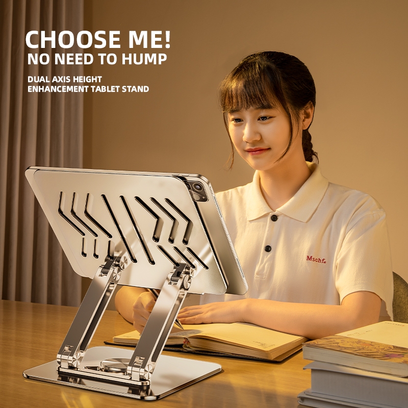 RTAKO 360 ขาตั้งแล็ปท็อปสํานักงานเดสก์ท็อปแนวตั้งแบบพกพาปรับความสูงฐานอลูมิเนียม RS-CP84