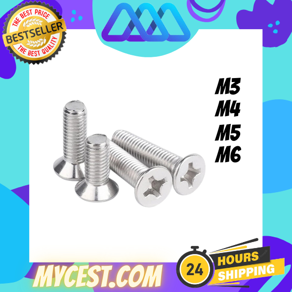 SCREW M3 NUT M3 FLAT HEAD