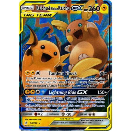 Raichu & Alolan Raichu GX - 54/236 - Ultra