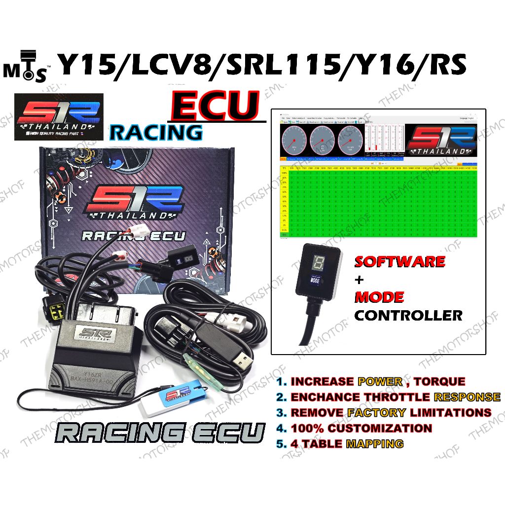 👍S1R RACING ECU 2D MAPPING QUICKSHIFT Y15ZR Y16ZR RSX150 RS150 LC135 V1-V8 FI SRL115 ZX150 NVX155 Y1