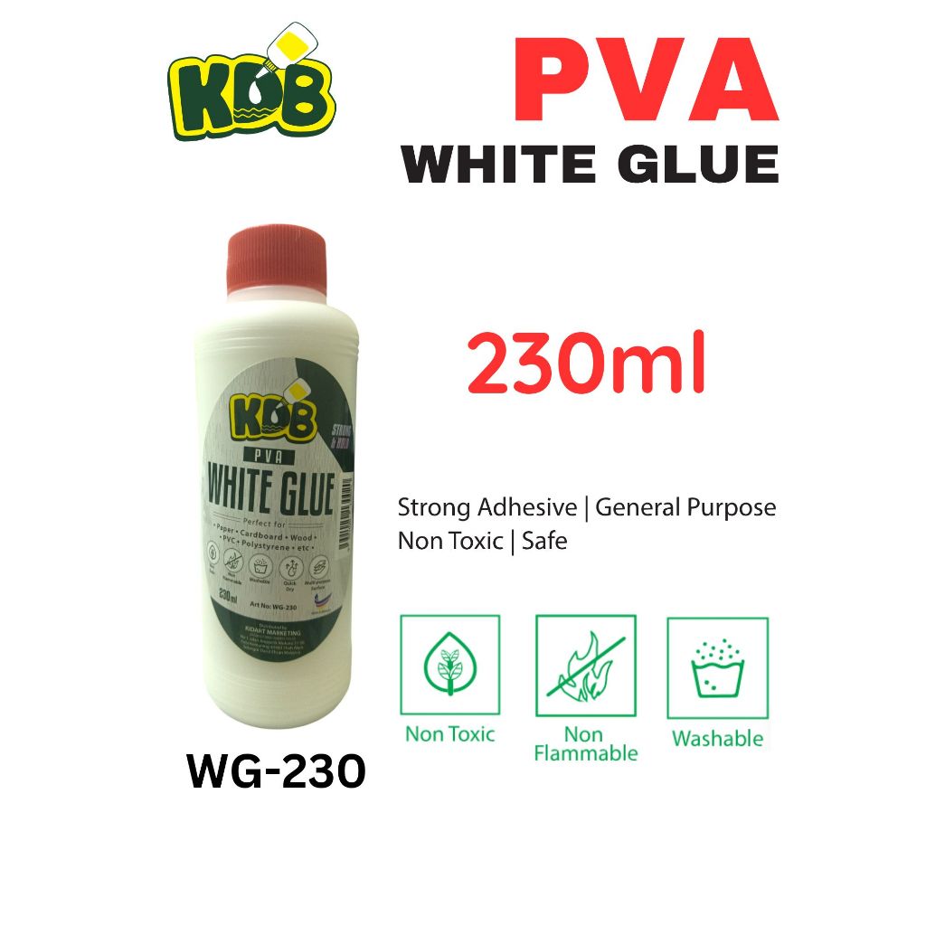 [ 230ml ] KDB PVA WHITE GLUE GUM ART & CRAFT MATERIAL สําหรับ SLIME MAKING