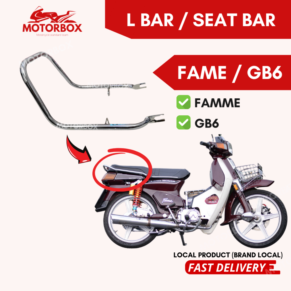 FAME L BAR - HONDA FAME GB6 FIRST HANDLE SEAT BAR SPOILER L-BAR ด้านหลังที่เข้าลิ้นชัก BESI BELAKANG