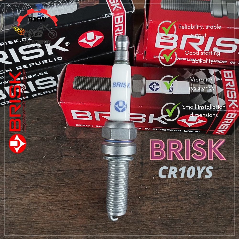 BRISK หัวเทียน SILVER CR10YS สําหรับ BMW S1000R Honda CRF450R Kawasaki ZX-10R KTM SX-F Yamaha Xmax ร