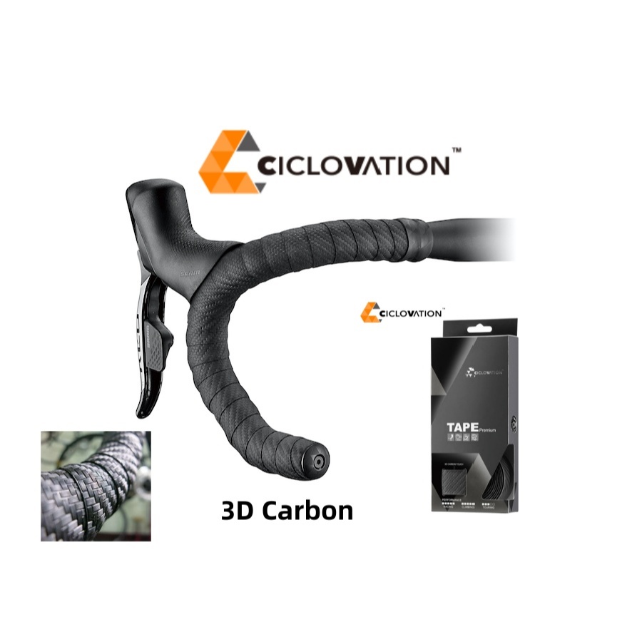 CICLOVATION PREMIUM 3D CARBON TOUCH BAR TAPE จักรยานเสือหมอบ Fixie bikes