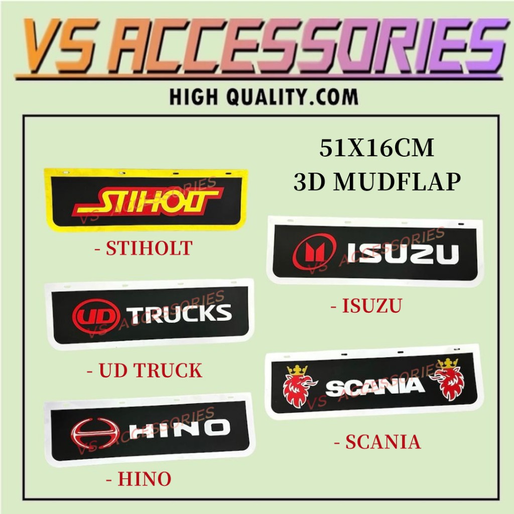 51X16CM 3D MUDFLAP SCANIA/UD/HINO/TRUCK/STIHOLT โลโก้