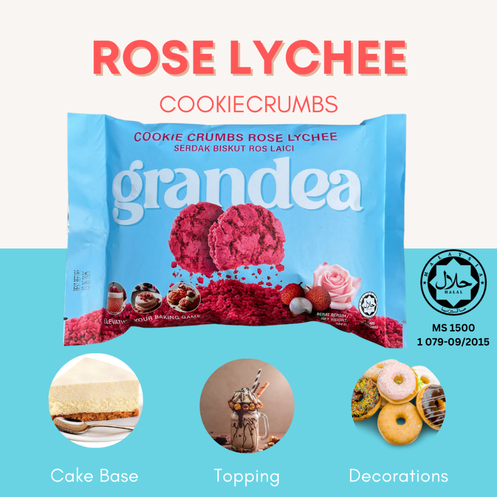 Grandea Cookie Crumbs Rose Lychee 454g | ได้รับการรับรองจากฮาลาล